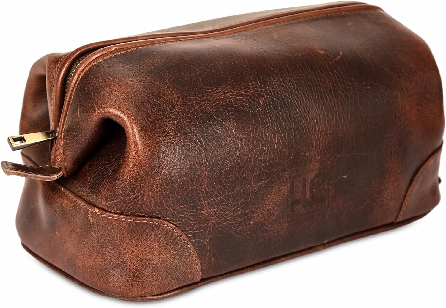 Leather Toiletry Bag for Men - Best Gift for Men - Premium Genuine Leather  Shaving Kit Organizer Travel Kit Pouch Bag for Men - Large Size - Rustic Brown