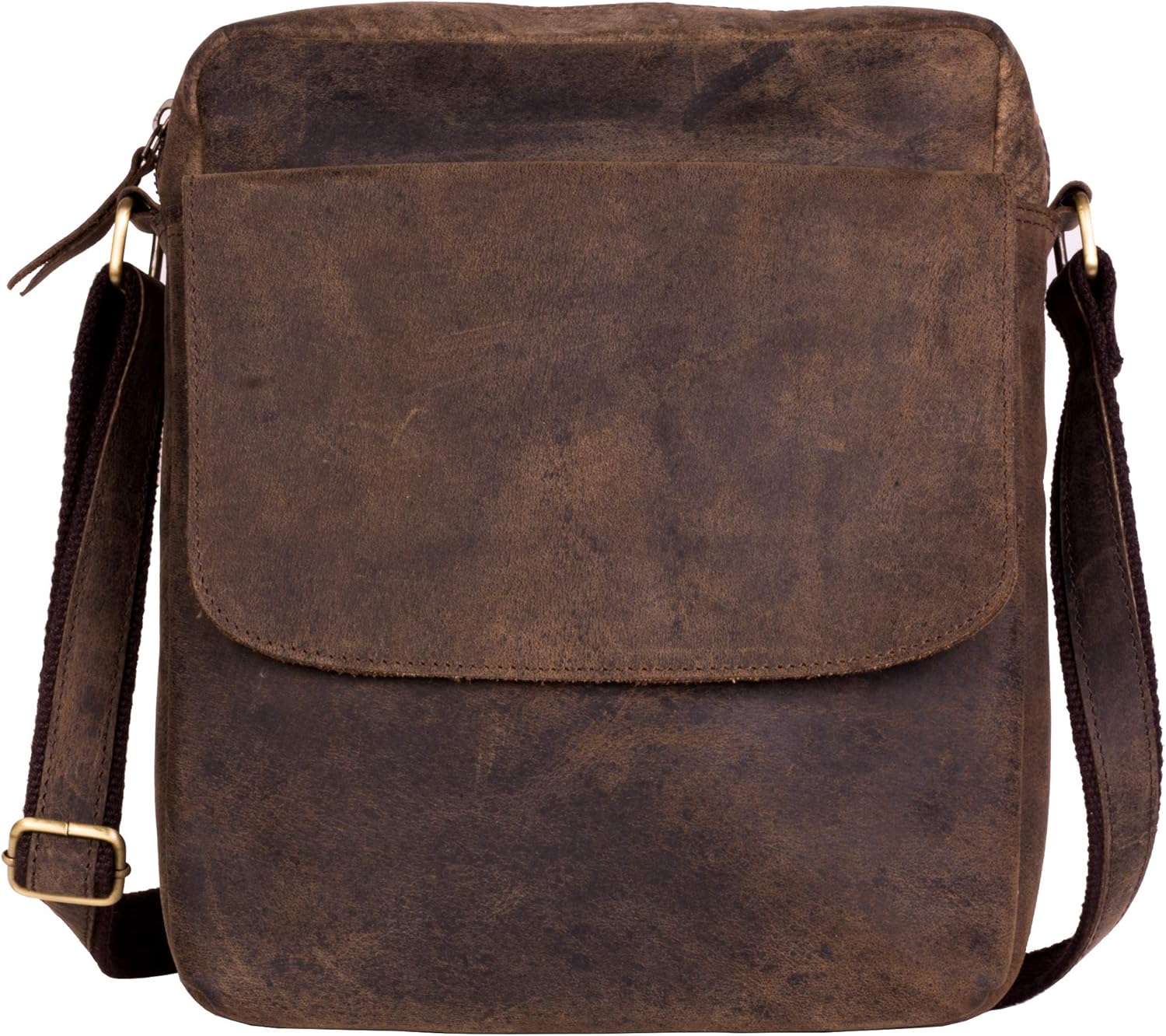 Leather crossbody bag messenger satchel tablet bag 11 inch for men and women