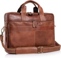16 Inch Leather briefcases Laptop Messenger Bags for Men and Women Best Office Satchel Bag