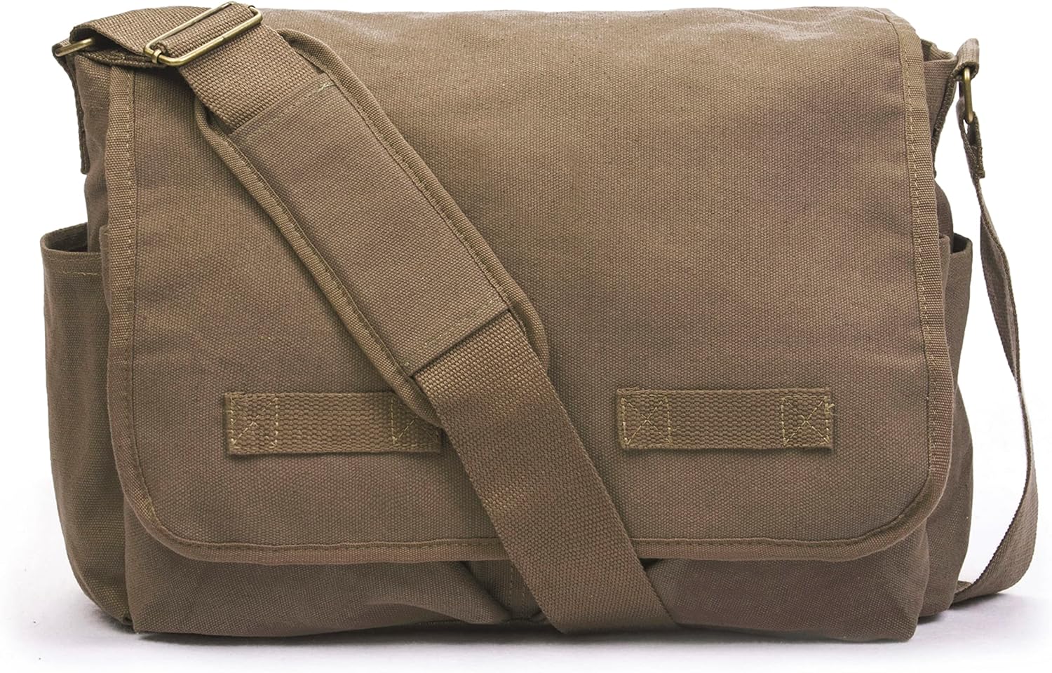 Classic Vintage Messenger Bag - Original Heavyweight Cotton Canvas Shoulder Bag with Upgraded Features